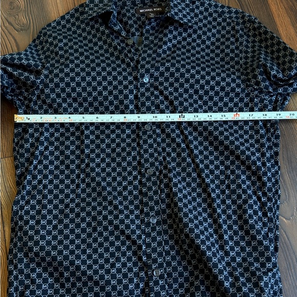 Michael Kors Navy Geometric Button Down Shirt - Picture 9 of 12